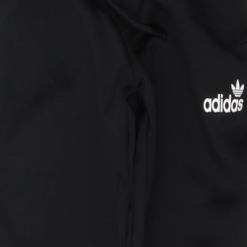 adidas Womens Black  Polyester Track Pants Trousers Size 14 L28 in Regular Tie