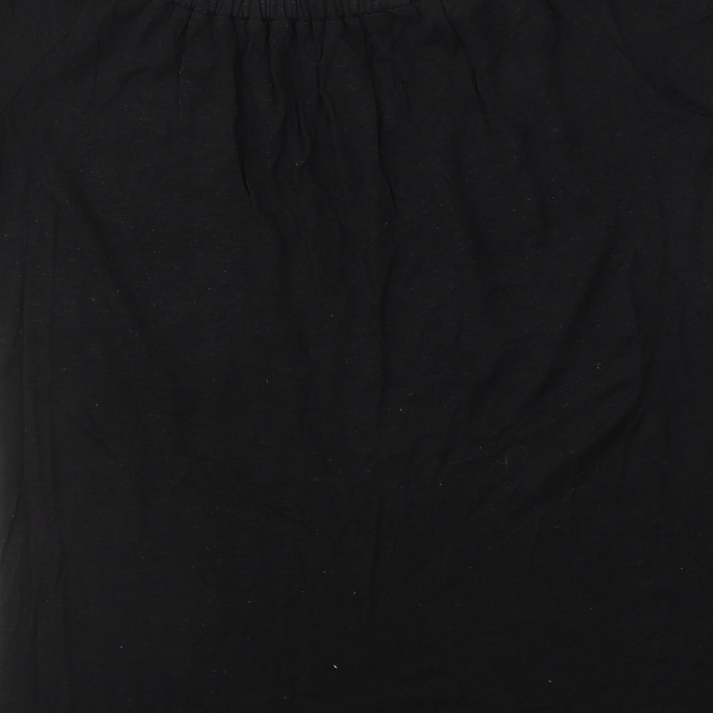 George Womens Black  Viscose Basic T-Shirt Size 12 Off the Shoulder