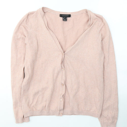 Atmosphere Womens Pink V-Neck  Polyester Cardigan Jumper Size 12