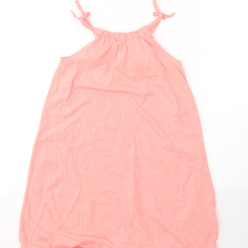 Marks and Spencer Girls Pink  Cotton Basic Tank Size 7-8 Years Halter Pullover