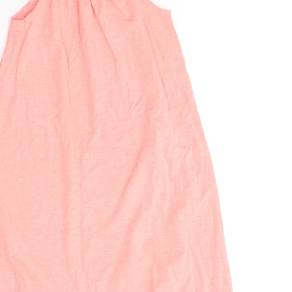 Marks and Spencer Girls Pink  Cotton Basic Tank Size 7-8 Years Halter Pullover