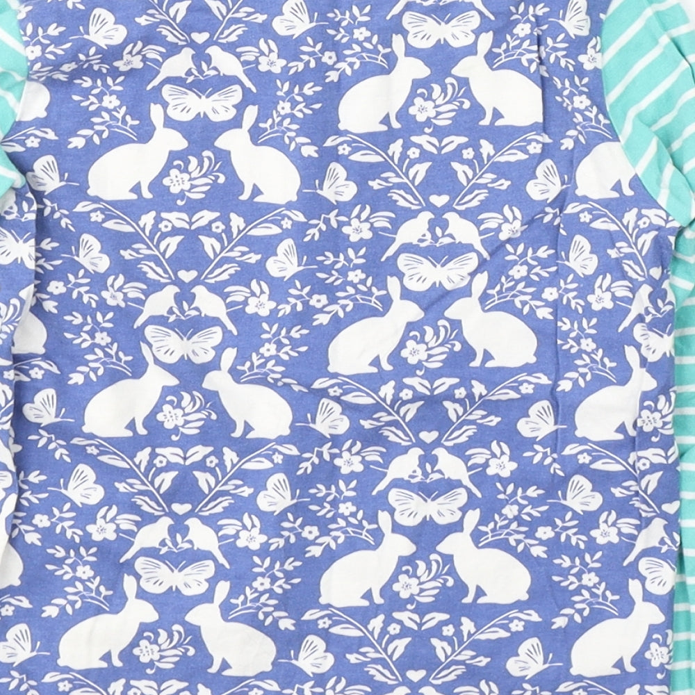 Mini Boden Girls Blue Geometric Cotton Pullover Casual Size 6-7 Years Round Neck Pullover