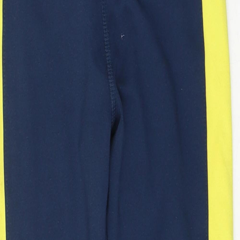 Leigh Tucker Girls Blue Colourblock Polyester Pedal Pusher Trousers Size 7-8 Years  Regular Pullover