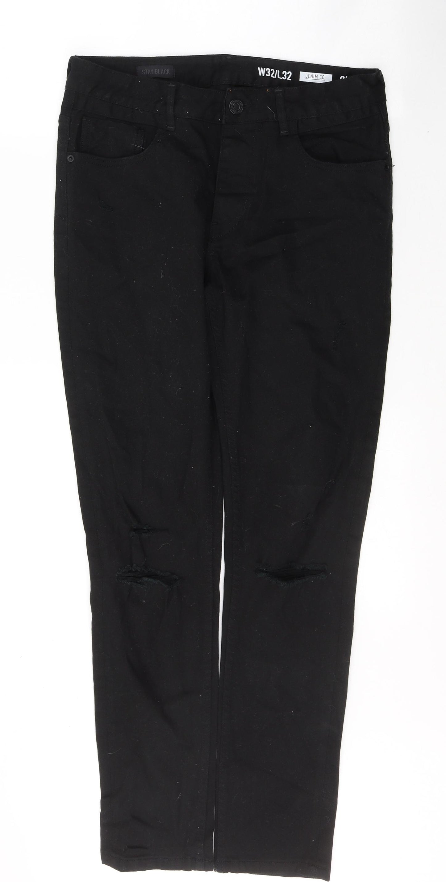 Denim & Co. Womens Black  Cotton Skinny Jeans Size 32 in L32 in Regular Button