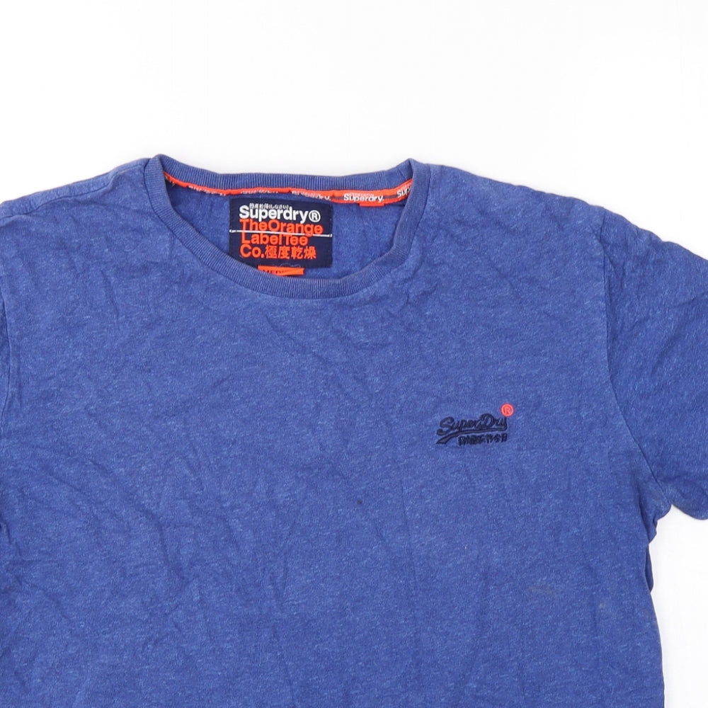 Superdry Mens Blue  Cotton  T-Shirt Size M Round Neck