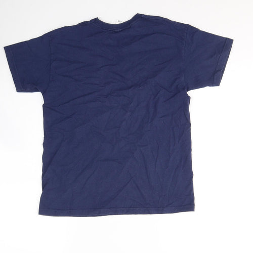 Fruit of the Loom Boys Blue  Cotton Basic T-Shirt Size 9-10 Years Round Neck Pullover - Crazy Bunny
