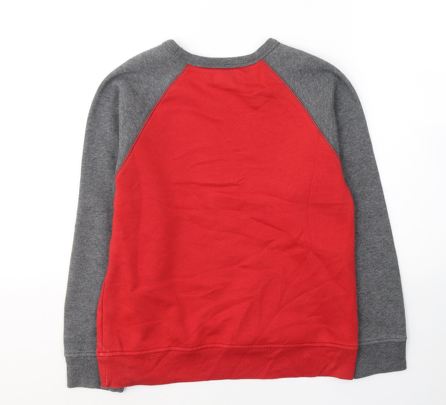 Gap Boys Red Colourblock Cotton Pullover Sweatshirt Size 10-11 Years  Pullover
