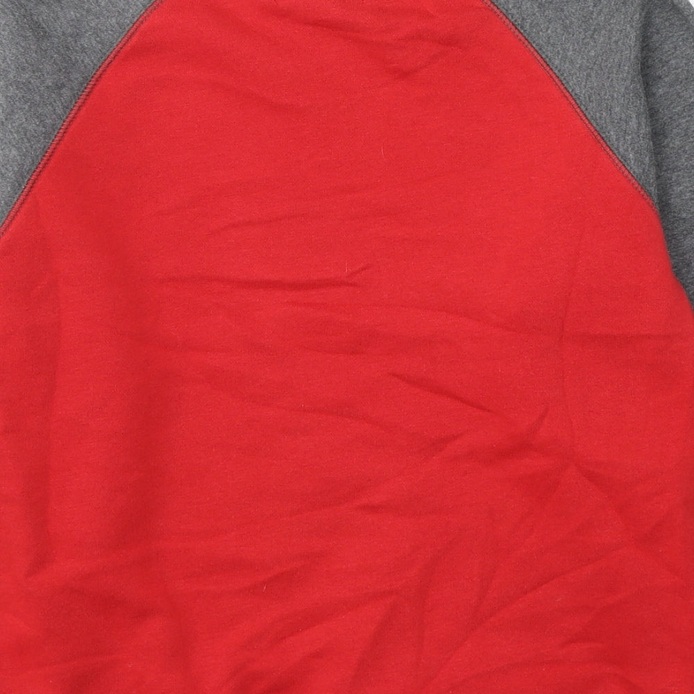 Gap Boys Red Colourblock Cotton Pullover Sweatshirt Size 10-11 Years  Pullover