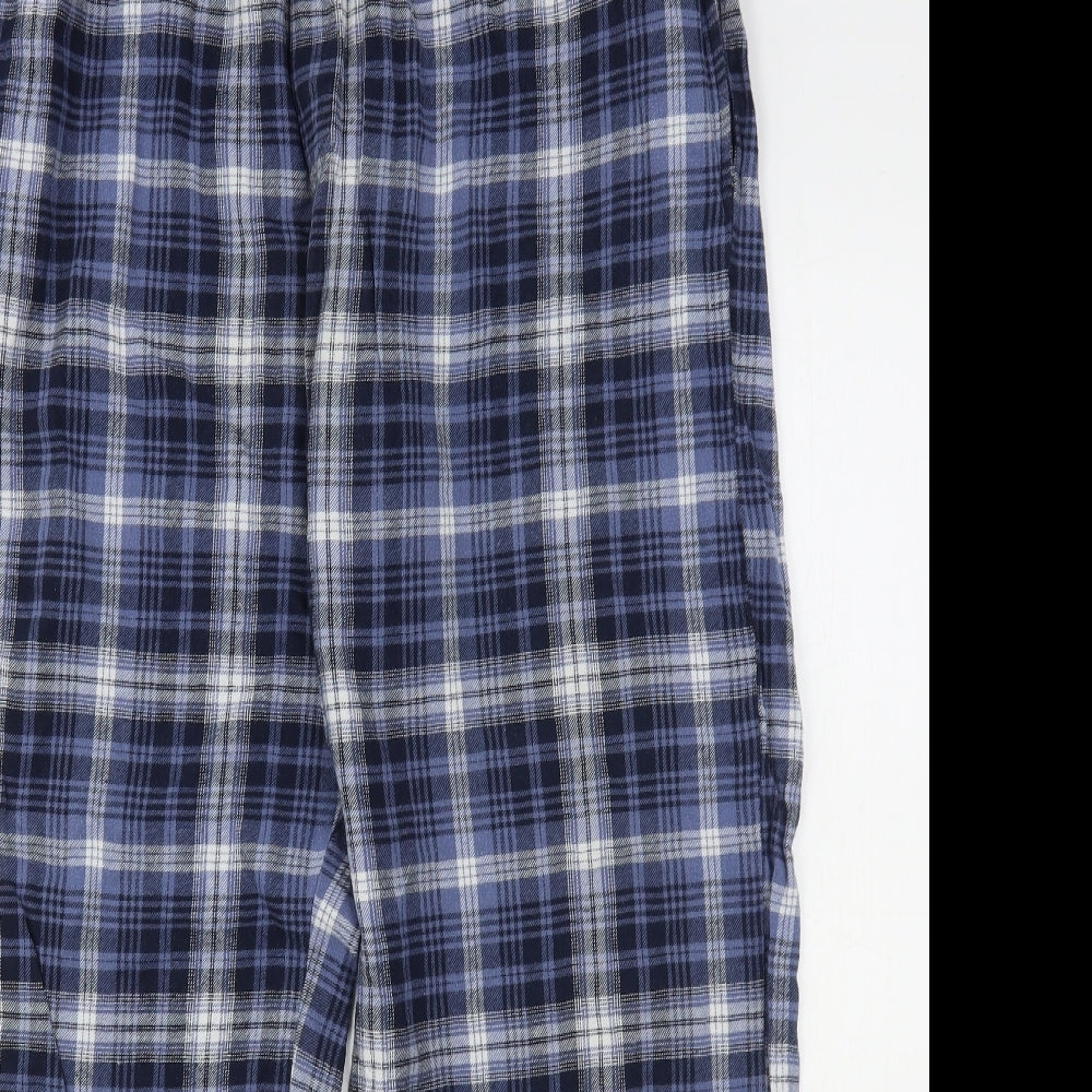 F&F Mens Blue Plaid Cotton  Pyjama Pants Size 2XL