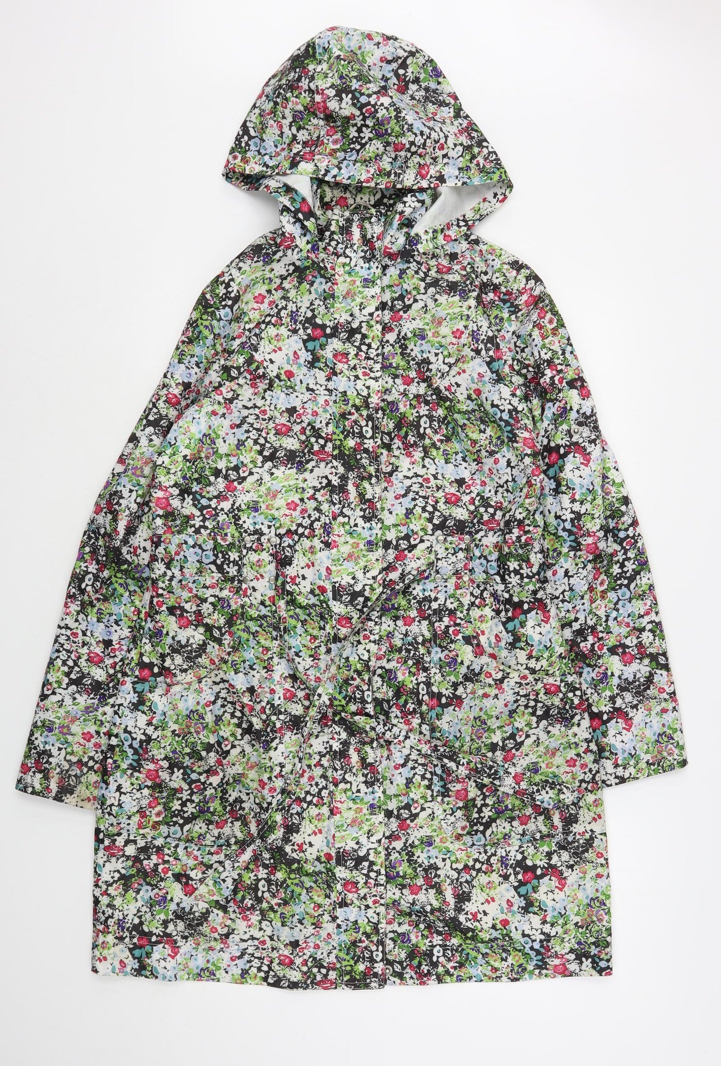 New Look Womens Multicoloured Floral  Windbreaker Coat Size 10