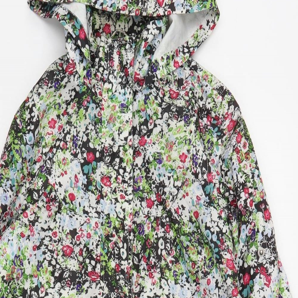 New Look Womens Multicoloured Floral  Windbreaker Coat Size 10