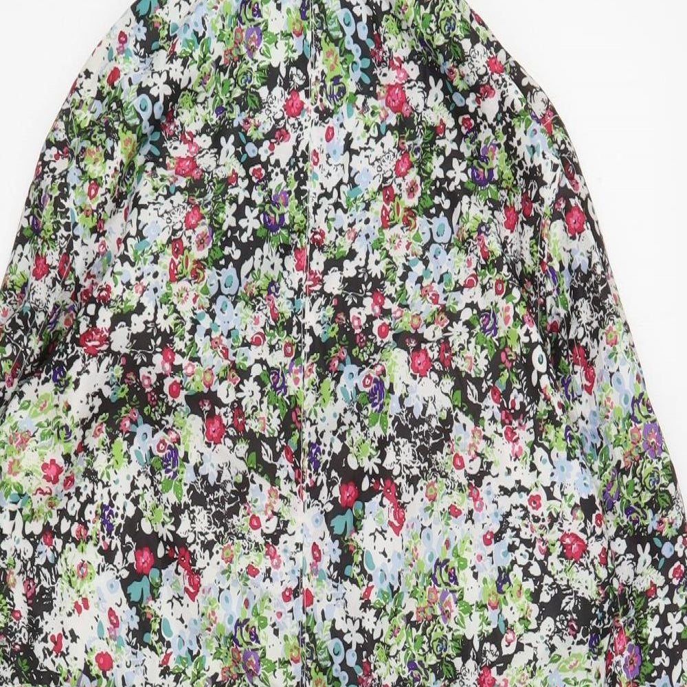 New Look Womens Multicoloured Floral  Windbreaker Coat Size 10