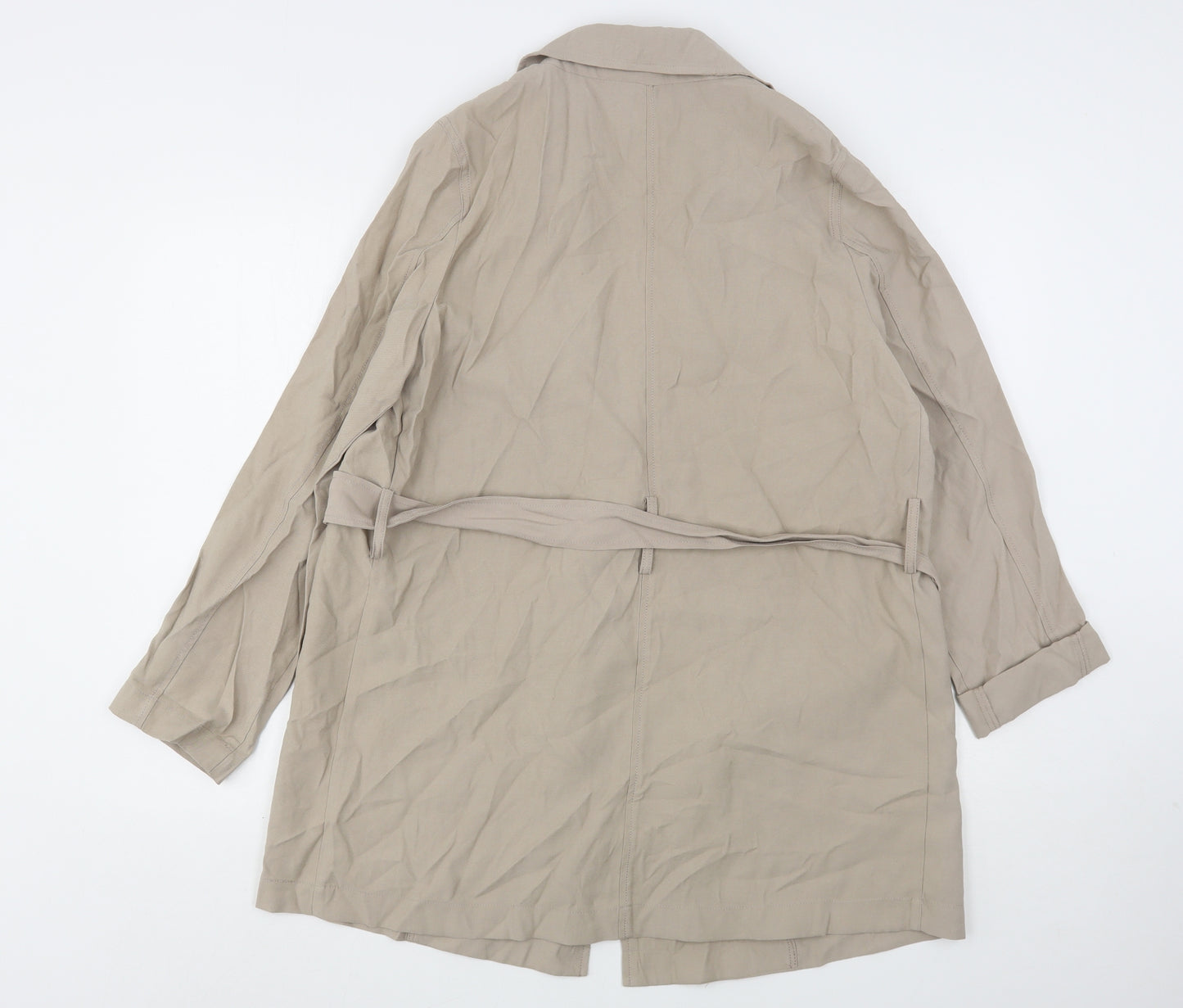 New Look Womens Beige   Overcoat Coat Size 14  Tie