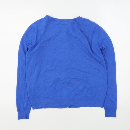 George Womens Blue Round Neck  Viscose Cardigan Jumper Size 12