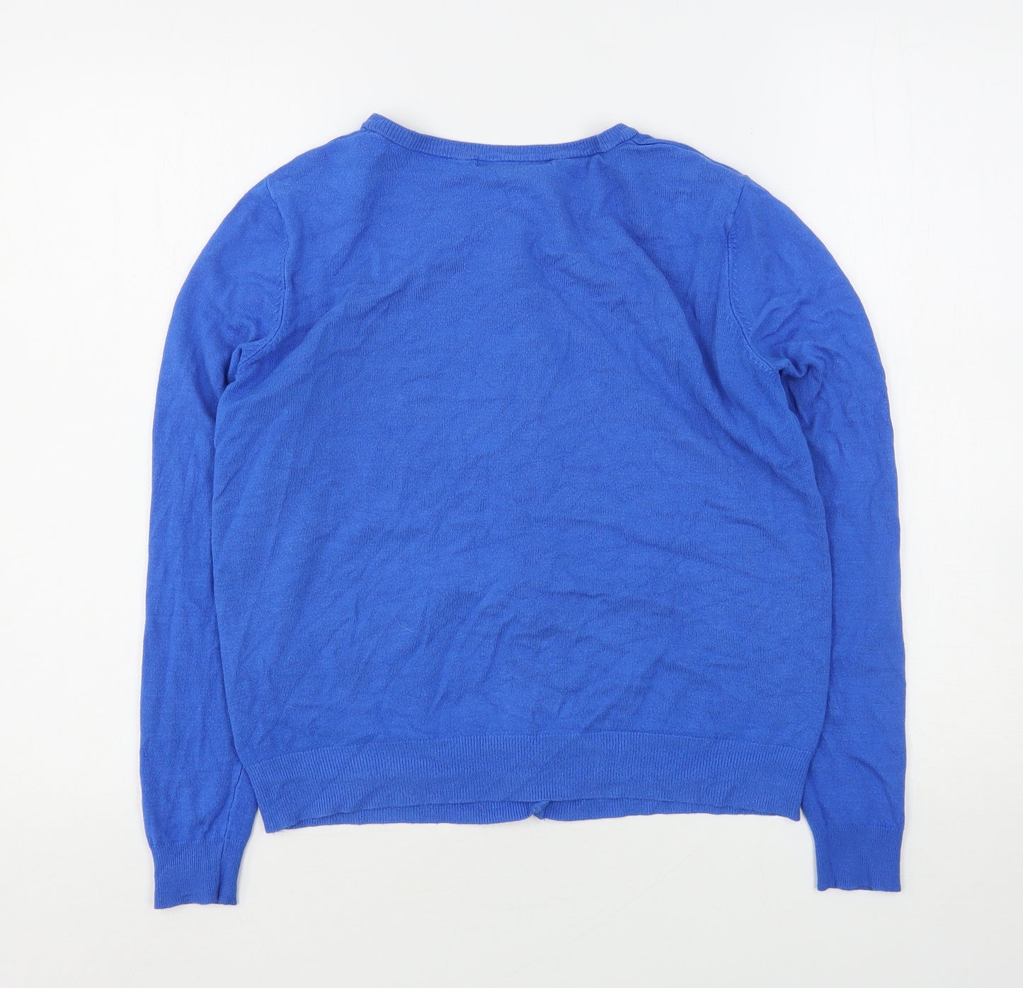George Womens Blue Round Neck  Viscose Cardigan Jumper Size 12