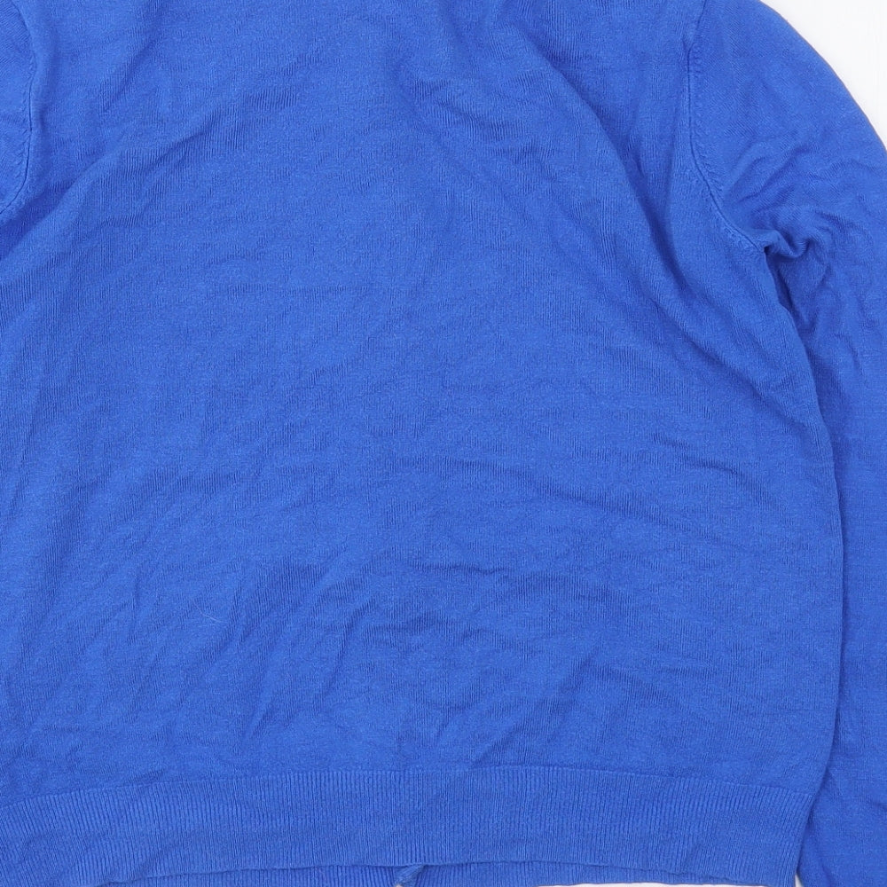 George Womens Blue Round Neck  Viscose Cardigan Jumper Size 12