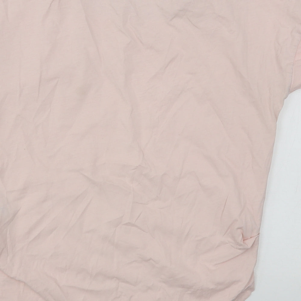 NEXT Womens Pink Striped Viscose Basic T-Shirt Size 10 Round Neck