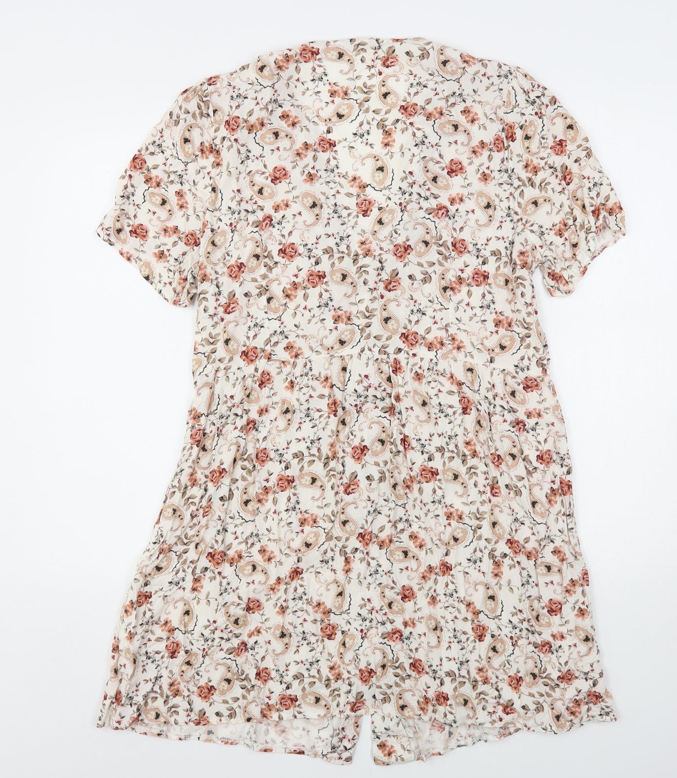 Primark Womens Multicoloured Floral Viscose A-Line  Size 16  Collared