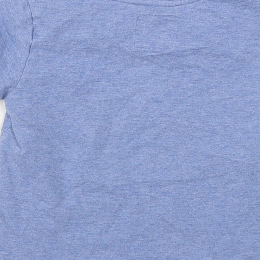 Mothercare Boys Blue  Cotton Basic T-Shirt Size 2-3 Years Round Neck