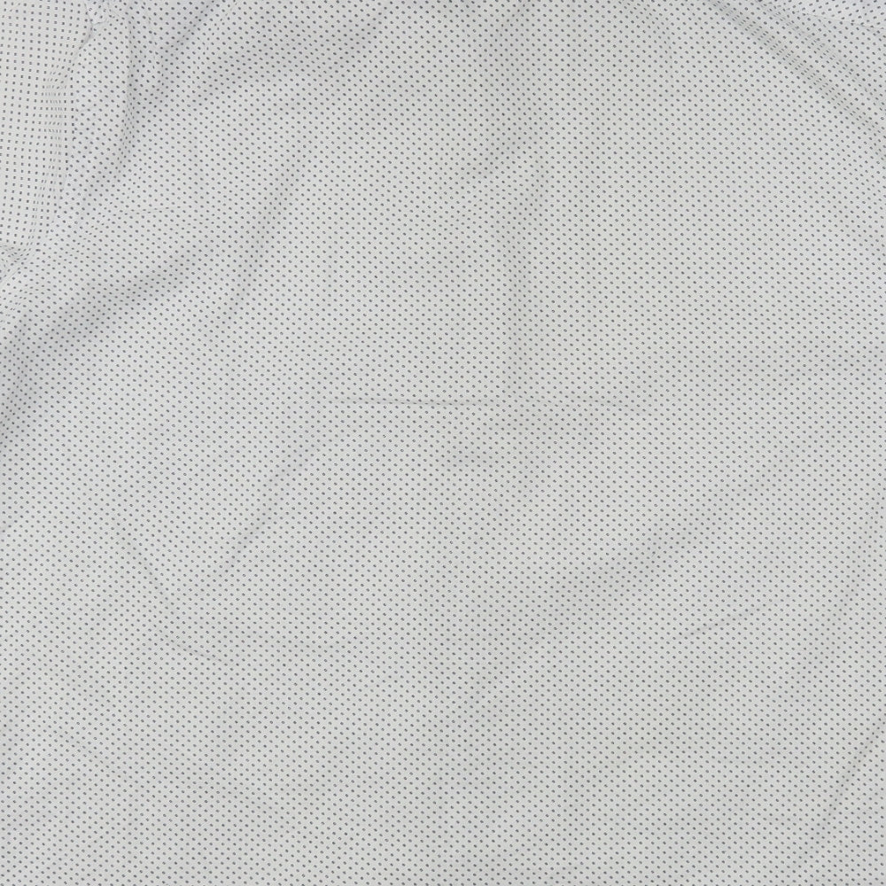 George Mens White Polka Dot Cotton  Button-Up Size 2XL Collared