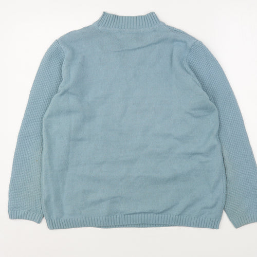 Isle Essentials  Womens Green High Neck  Acrylic Pullover Jumper Size 14