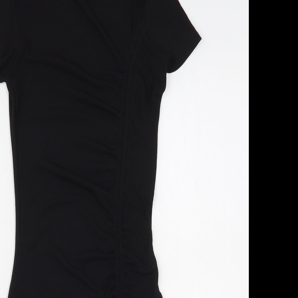 H&M Womens Black  Polyester Bodycon  Size XS  Round Neck