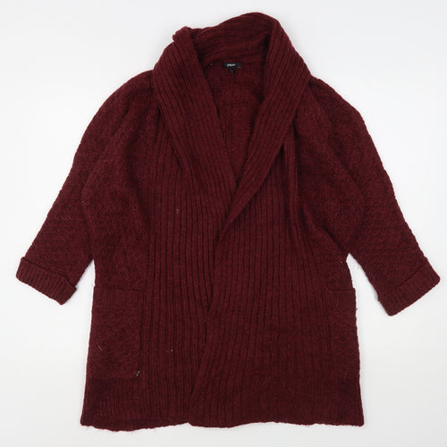 Papaya Womens Purple V-Neck  Acrylic Cardigan Jumper Size S
