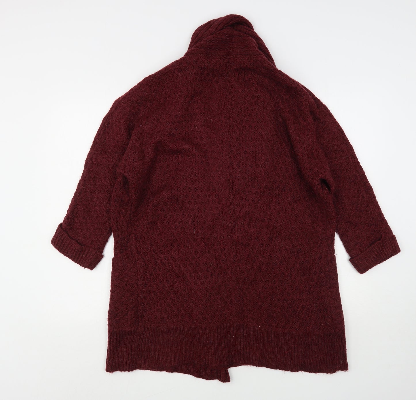 Papaya Womens Purple V-Neck  Acrylic Cardigan Jumper Size S