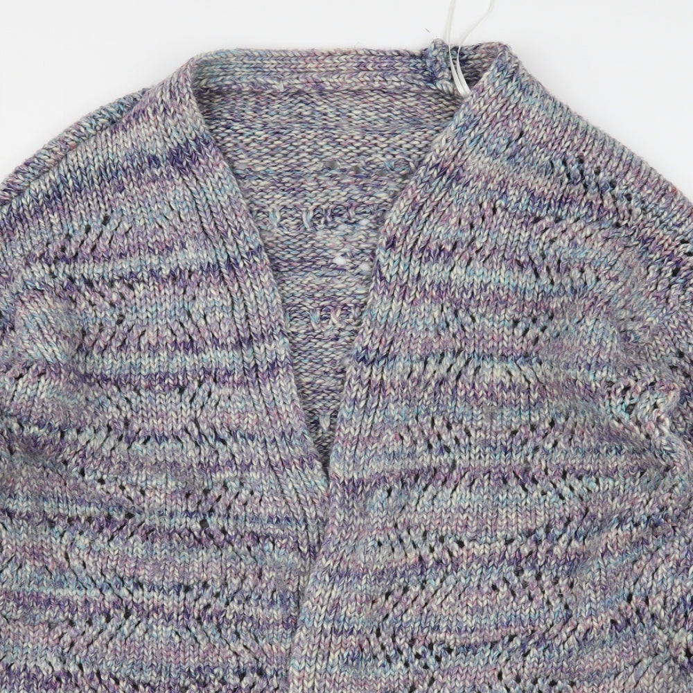 TU Womens Multicoloured V-Neck Striped Acrylic Cardigan Jumper Size XL