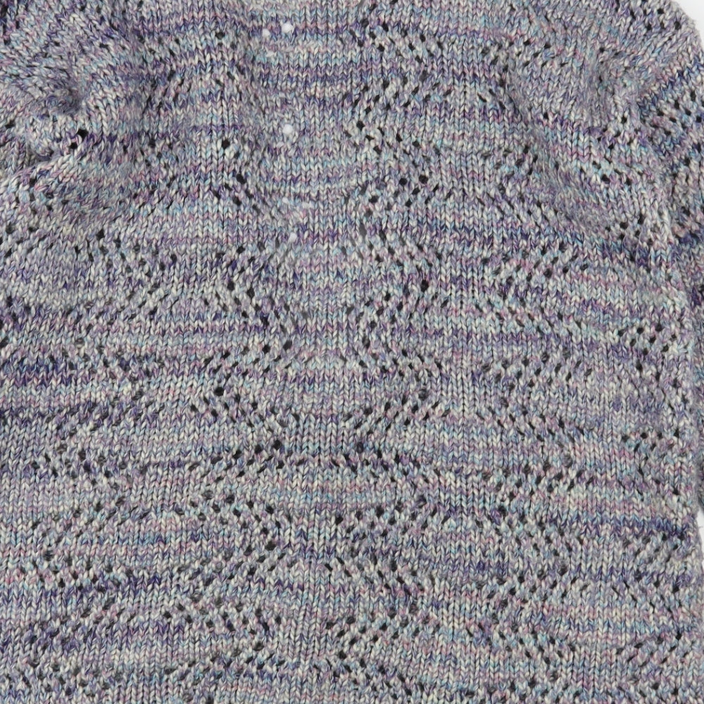 TU Womens Multicoloured V-Neck Striped Acrylic Cardigan Jumper Size XL