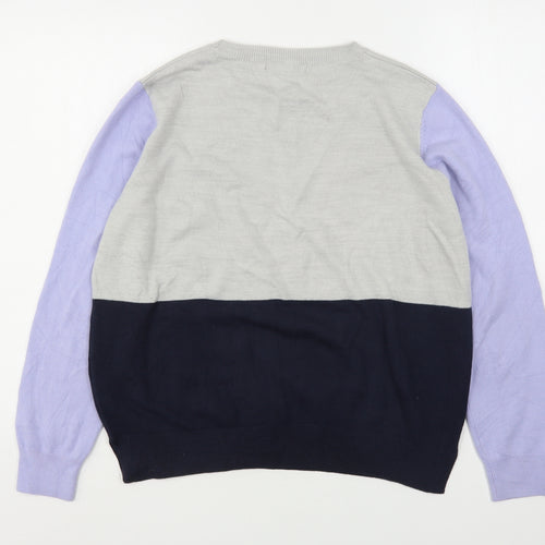 Marks and Spencer Womens Multicoloured Round Neck  Acrylic Pullover Jumper Size 16