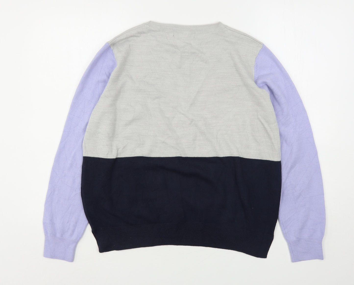 Marks and Spencer Womens Multicoloured Round Neck  Acrylic Pullover Jumper Size 16