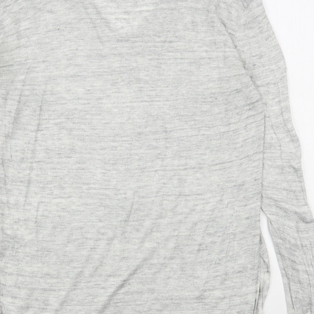 H&M Womens Grey V-Neck  Viscose Pullover Jumper Size S