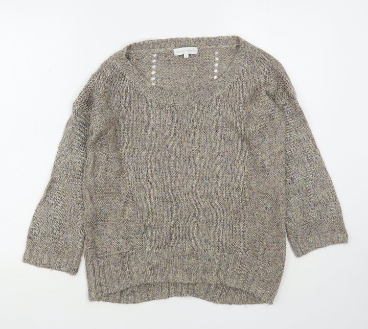 RJR.John Rocha Womens Brown Round Neck  Acrylic Pullover Jumper Size 8