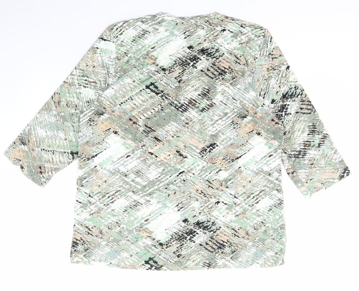 Brandtex Womens Multicoloured Camouflage Viscose Basic T-Shirt Size XL Scoop Neck