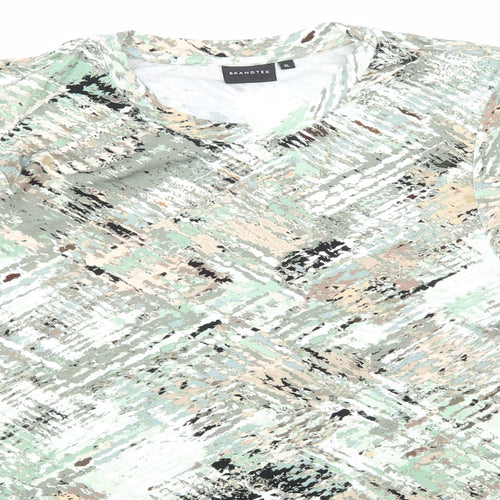 Brandtex Womens Multicoloured Camouflage Viscose Basic T-Shirt Size XL Scoop Neck