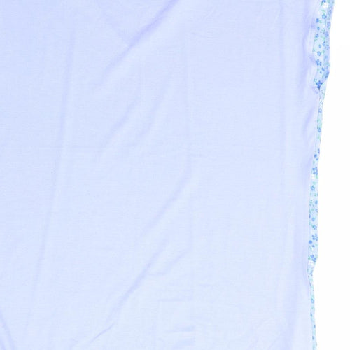 Dunnes Stores Womens Blue Floral Viscose Basic T-Shirt Size S V-Neck