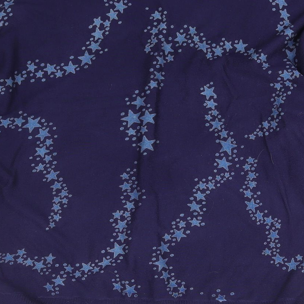 NEXT Womens Blue V-Neck Geometric Viscose Pullover Jumper Size S   - stars