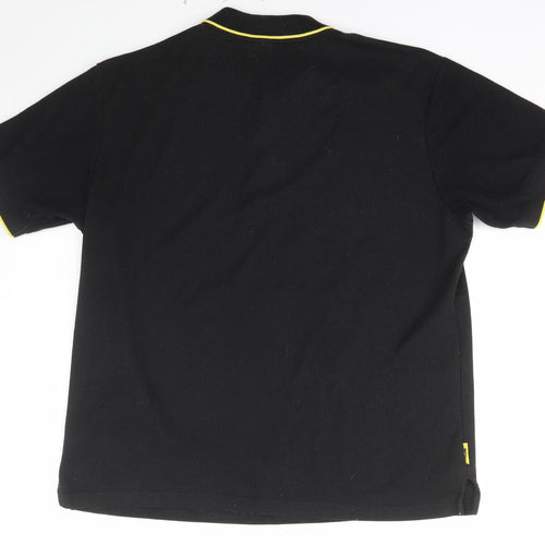 Slazenger Mens Black  Cotton  Polo Size XL Collared Button
