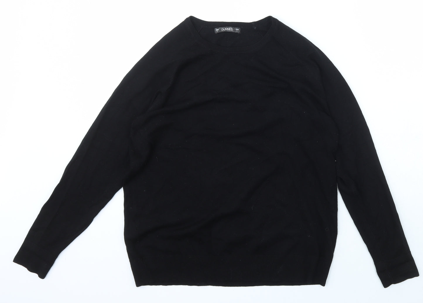 Dunnes Stores Womens Black Crew Neck Camouflage Viscose Pullover Jumper Size L