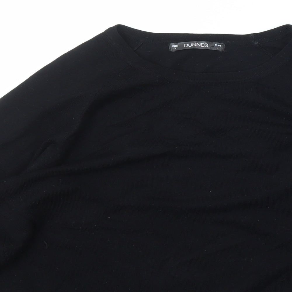 Dunnes Stores Womens Black Crew Neck Camouflage Viscose Pullover Jumper Size L