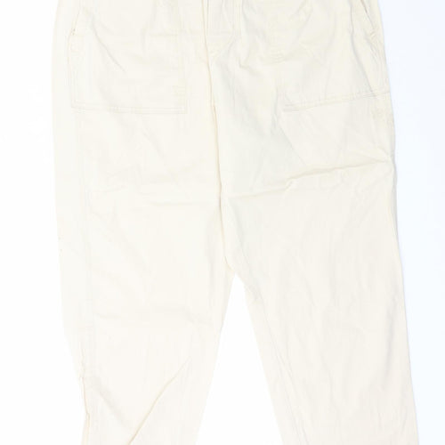 Dunnes Stores Womens Beige  Cotton Trousers  Size L L26.5 in Regular