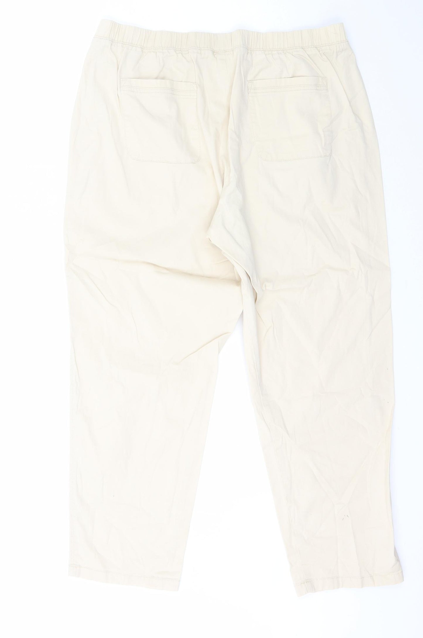 Dunnes Stores Womens Beige  Cotton Trousers  Size L L26.5 in Regular