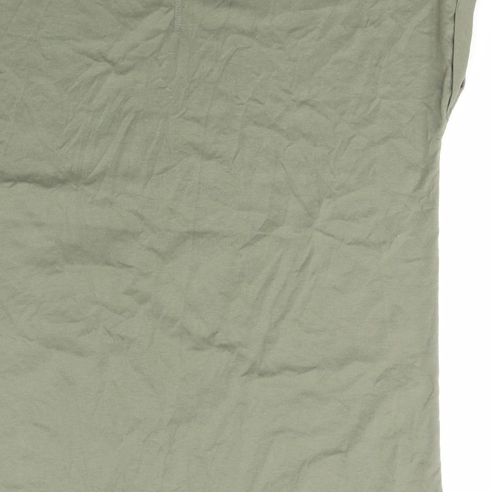 NEXT Womens Green  Cotton Basic T-Shirt Size 14 Scoop Neck - stars