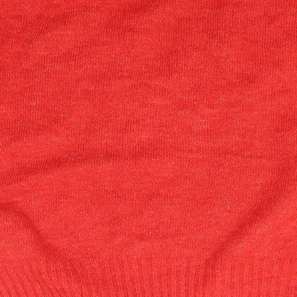 H&_M Womens Red Crew Neck  Acrylic Pullover Jumper Size M