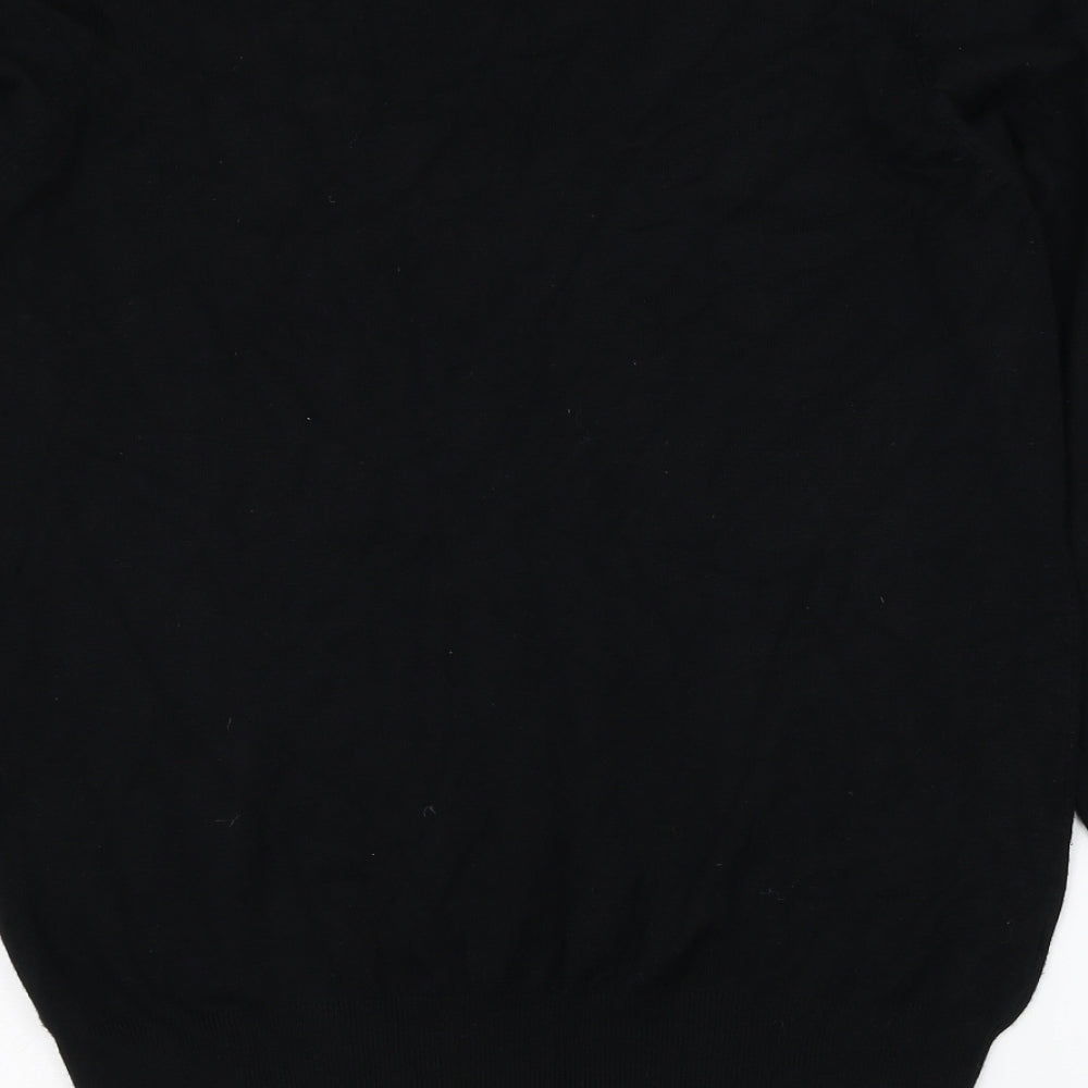 Papaya Womens Black V-Neck  Viscose  Jumper Size 16