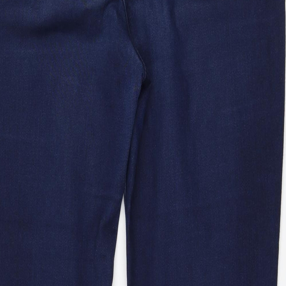 Marks and Spencer Womens Blue  Cotton Straight Jeans Size 12 L30 in Regular Zip