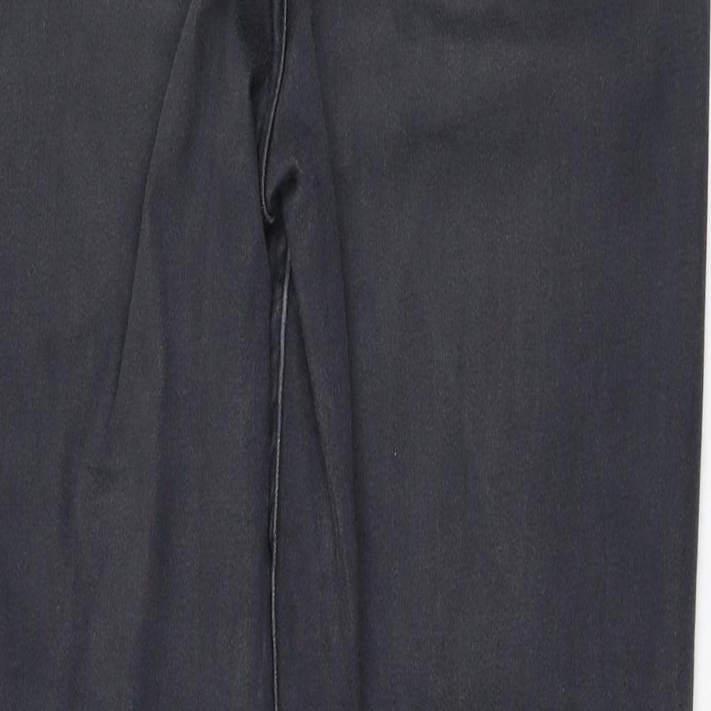 Marks and Spencer Womens Grey  Cotton Straight Jeans Size 12 L30 in Regular Zip