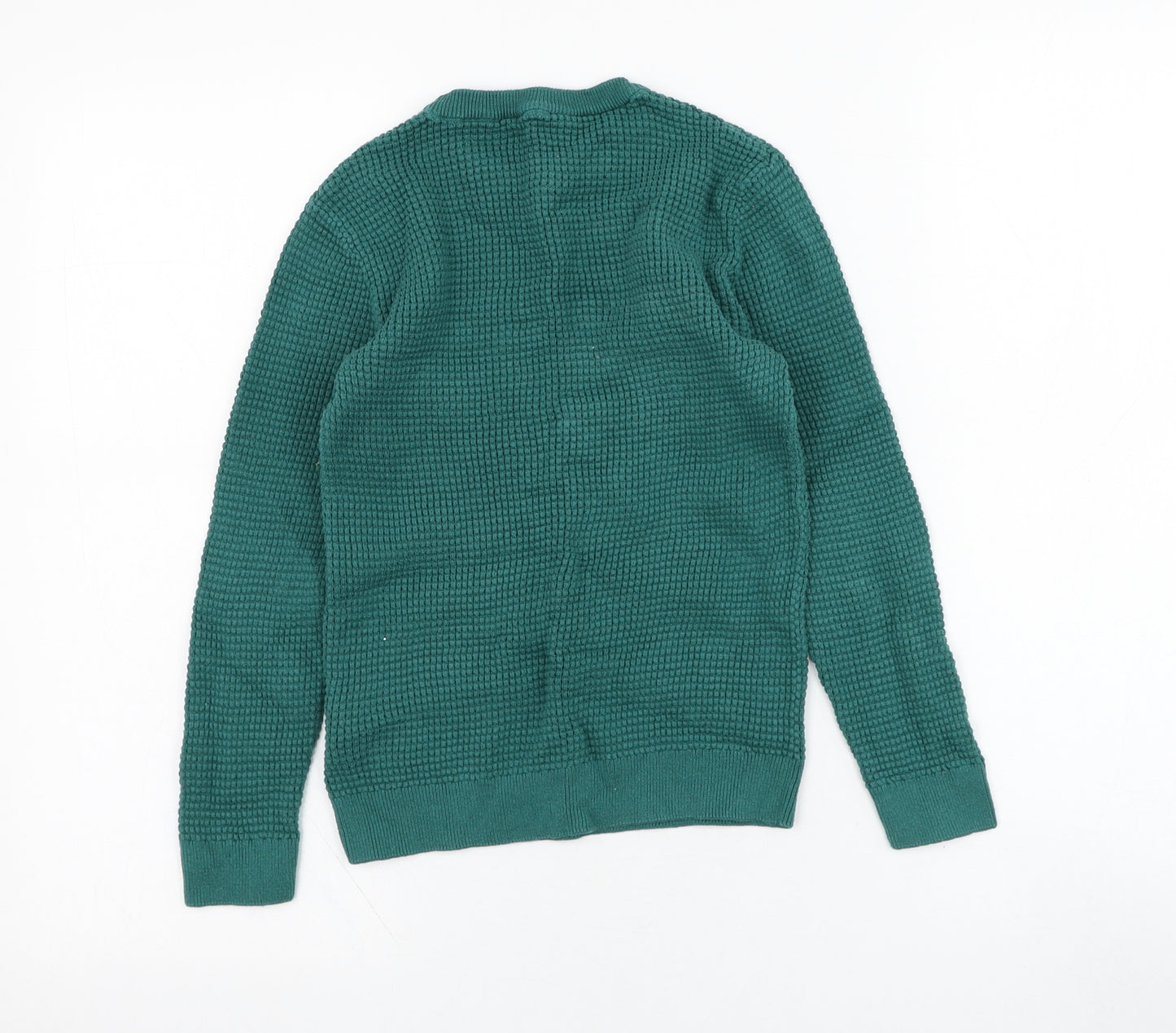 H&M Boys Green Round Neck  Cotton Pullover Jumper Size 6-7 Years  Pullover