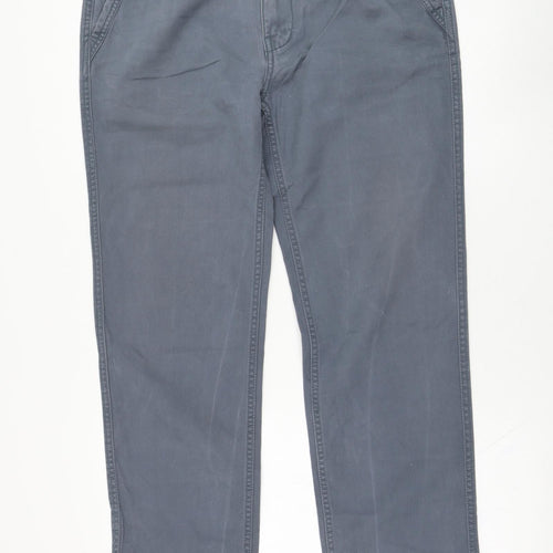 Fat Face Mens Blue  Cotton Chino Trousers Size 32 in L31 in Regular Zip